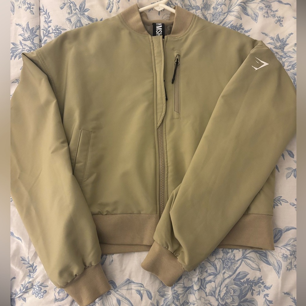 Gymshark Olive/Khaki Bomber Jacket - XS